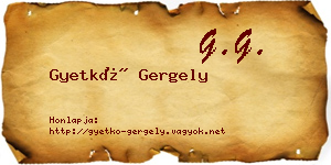 Gyetkó Gergely névjegykártya